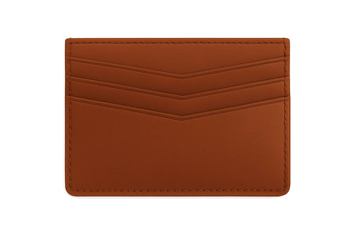 Orvée Leather Card Holder Men/Women Cognac Brown