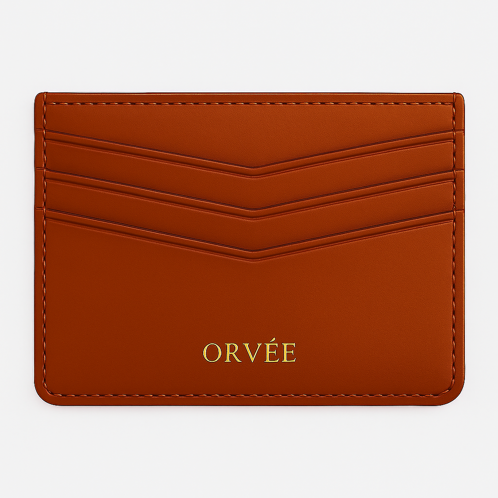 Orvée Leather Card Holder Men/Women Cognac Brown