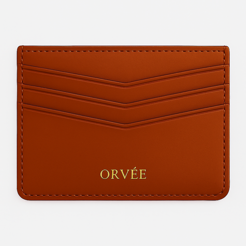 Orvée Leather Card Holder Men/Women Cognac Brown