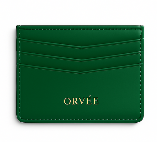 Orvée leather card holder, men's/women's, forest green